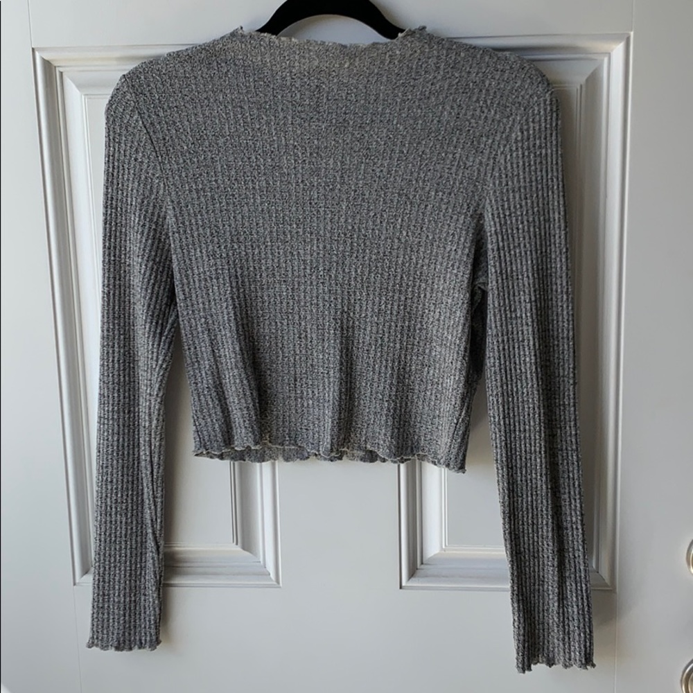 Gray long sleeved crop top